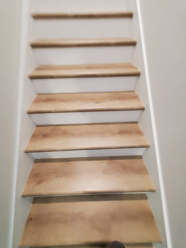 Shaw Prefinished LVP stair treads 2 Shaw Prefinished LVP stair treads