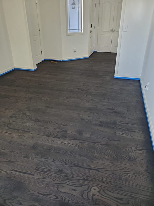 4" Red Oak stained Ebony Red Oak stained Ebony flooring