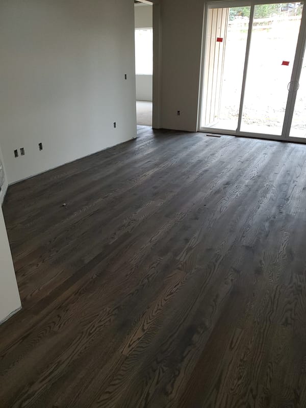 4" Red Oak stained Ebony 2 Red Oak stained Ebony flooring