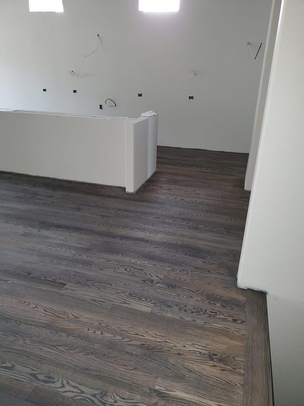 4" Red Oak stained Ebony 1 Red Oak stained Ebony flooring