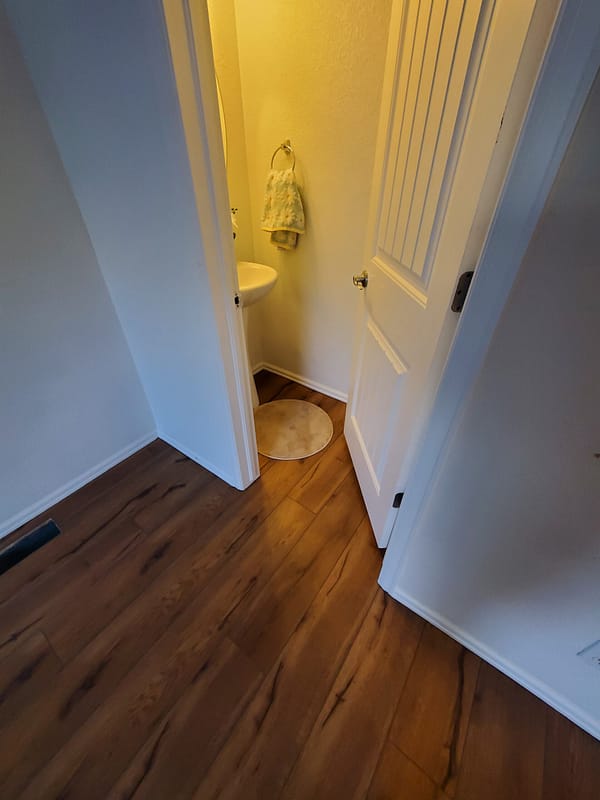 LVP flooring 6 Powder room with LVP flooring