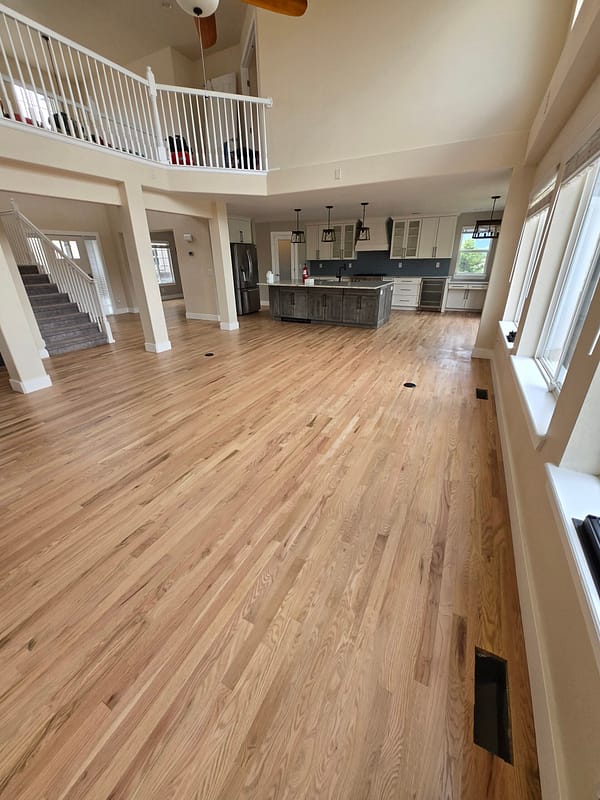 2-1/4" Red Oak with natural finish 3 Red Oak flooring with natural finish in great room